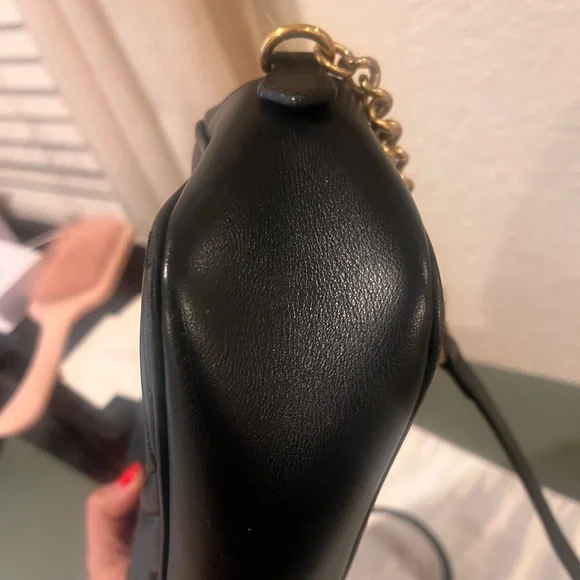 Gucci Black Marmoth Leather Crossbody with Gold Logo - Picture 6 of 8